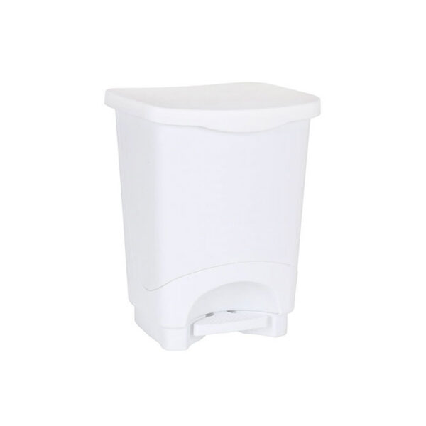 Pattumiera con coperchio e pedale 10 Lt. “Lyon” bianca