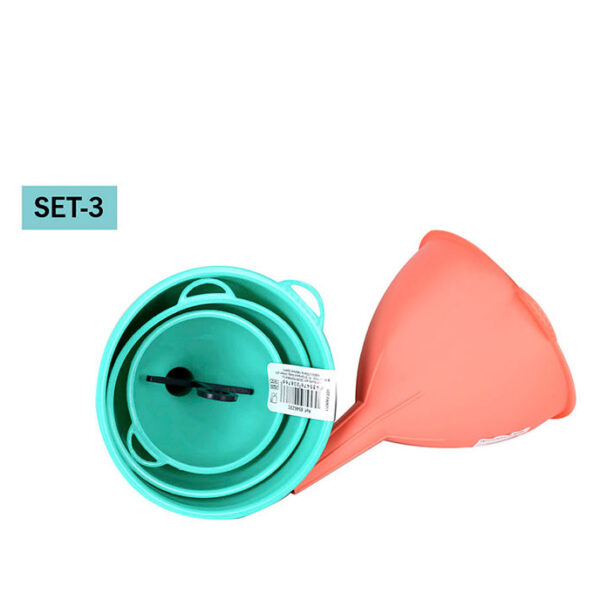 Set three monocolor funnel Ø 8 / 10 / 12 cm